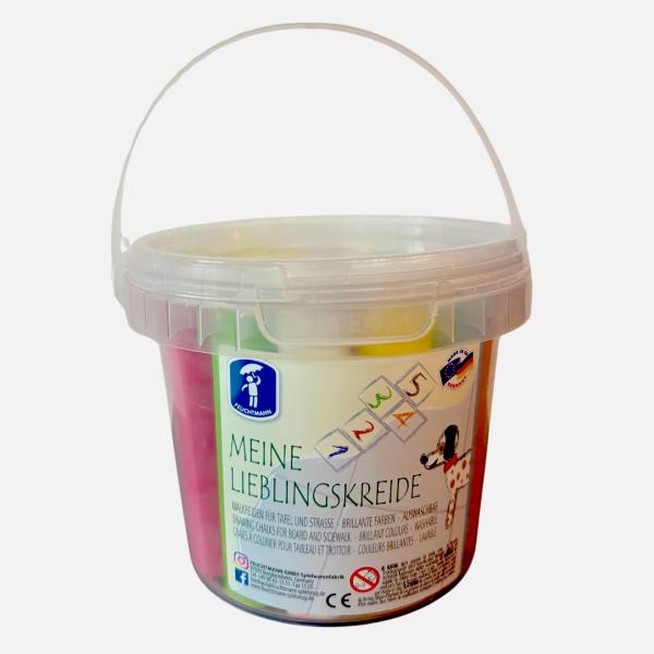 MEINE LIEBLINGSKREIDE – Bunte Straßenkreide im praktischen Eimer (20er-Set)